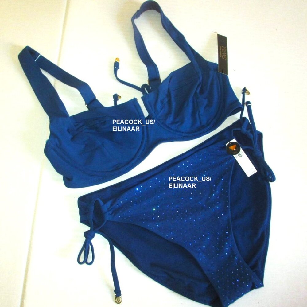 38DD/L VICTORIA SECRET SWIM Lace-Up Strappy Top Bikini Set Side Tie Bottom
